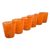 Blown glass rock glasses, 'Orange Centrifuge' (set of 6) - 6 Hand Blown Halloween Orange 8 oz Rock Glasses from Mexico (image 2b) thumbail