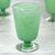 Blown glass dessert glasses, 'Green Centrifuge' (set of 6) - Set of 6 Green Hand Blown Dessert Glasses from Mexico thumbail