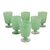 Blown glass dessert glasses, 'Green Centrifuge' (set of 6) - Set of 6 Green Hand Blown Dessert Glasses from Mexico (image 2a) thumbail
