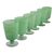 Blown glass dessert glasses, 'Green Centrifuge' (set of 6) - Set of 6 Green Hand Blown Dessert Glasses from Mexico (image 2b) thumbail