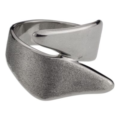 Contemporary Mexican Wide Sterling Silver Ring