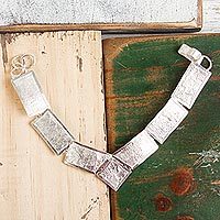 Sterling silver link bracelet,