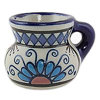 Ceramic mugs Dawn Flower set of 4 Mexico