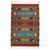 Zapotec wool rug, 'Linear Sun' (4x6.5) - Red and Multicolor Authentic Handwoven Zapotec Wool Rug 4x6 thumbail