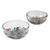Blown glass bowls, 'Confetti Festival' (pair) - 2 Artisan Crafted Colorful Mexican Hand Blown Bowls Set thumbail