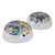 Blown glass bowls, 'Confetti Festival' (pair) - 2 Artisan Crafted Colorful Mexican Hand Blown Bowls Set (image 2b) thumbail