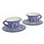 Ceramic cups and saucers, 'Cholula Blossoms' (pair) - Mexican Blue Talavera Style Ceramic Cups and Saucers (Pair) (image 2a) thumbail
