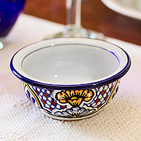 Ceramic dessert bowls Sunshine Kaleidoscope pair Mexico