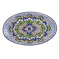 Ceramic platter Floral Cosmos Mexico