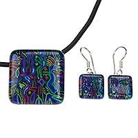 Art glass jewelry set,