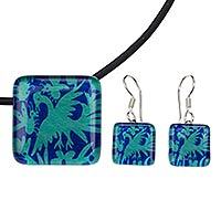 Art glass jewelry set,