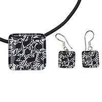 Art glass jewelry set,