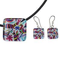 Art glass jewelry set,