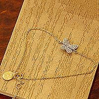 Gold plated link bracelet,