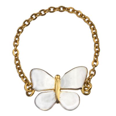 Sterling Silver and Gold Plate Butterfly Theme Ring