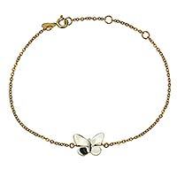 Gold and rhodium plated sterling silver pendant bracelet,