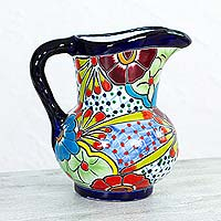 Ceramic pitcher Floral Braids Mexico