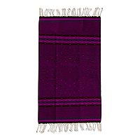 Wool area rug Purple Night 2x3 Mexico