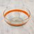 Blown glass bowl, 'Tangerine Band' - Large Hand Crafted Orange Stripe 100 oz Blown Glass Bowl (image 2b) thumbail