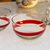 Blown glass bowls, 'Chestnut Band' (pair) - Hand Blown 15 oz Glass Bowls with Chestnut Stripe thumbail