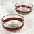 Blown glass bowls, 'Chestnut Band' (pair) - Hand Blown 15 oz Glass Bowls with Chestnut Stripe (image 2b) thumbail