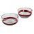 Blown glass bowls, 'Chestnut Band' (pair) - Hand Blown 15 oz Glass Bowls with Chestnut Stripe (image 2d) thumbail