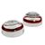 Blown glass bowls, 'Chestnut Band' (pair) - Hand Blown 15 oz Glass Bowls with Chestnut Stripe (image 2e) thumbail