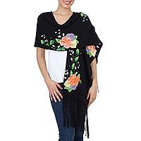 Cotton applique scarf,