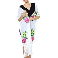 Cotton applique scarf,