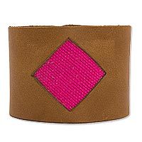 Leather and cotton band bracelet,