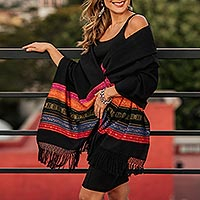 Zapotec cotton rebozo shawl Zapotec Night Splendor Mexico