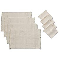 Cotton placemats and napkins Chapala Clouds set for 4 Mexico