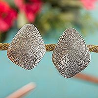 Sterling silver button earrings,