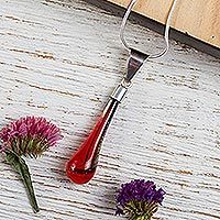 Dichroic art glass pendant necklace,