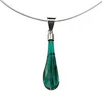 Dichroic art glass pendant necklace,