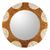 Glass mosaic wall mirror, 'Earth and Sun' (35 inch) - Handcrafted Mexican Stained Glass Wall Mirror (35 Inch) thumbail