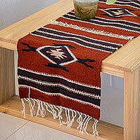 Wool table runner Oaxacan Winter Mexico