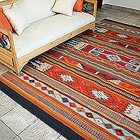 Zapotec wool rug Desert Character 6.5x10 Mexico