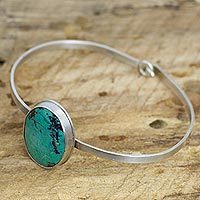 Chrysocolla bangle bracelet,