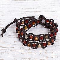 Carnelian wrap bracelet,