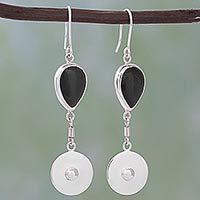 Obsidian dangle earrings,