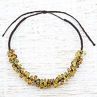 Amber beaded necklace,