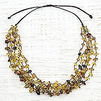 Amber beaded necklace,