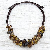 Amber beaded necklace,