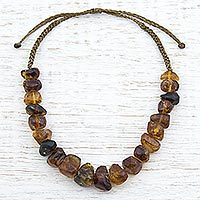 Amber beaded necklace,