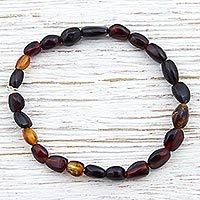 Amber beaded stretch bracelet,