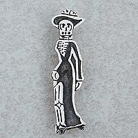 Sterling silver brooch pendant,