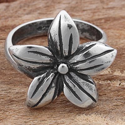 Sterling Silver Cocktail Ring Flower Shape from Mexico