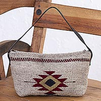 Wool baguette handbag Godlike Eye in Khaki Mexico