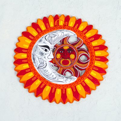 Ceramic wall art, Solar Union in Orange